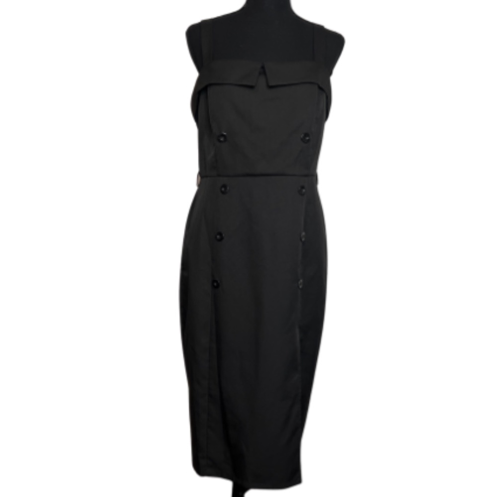 Classic Black Strapless Sheath Dress